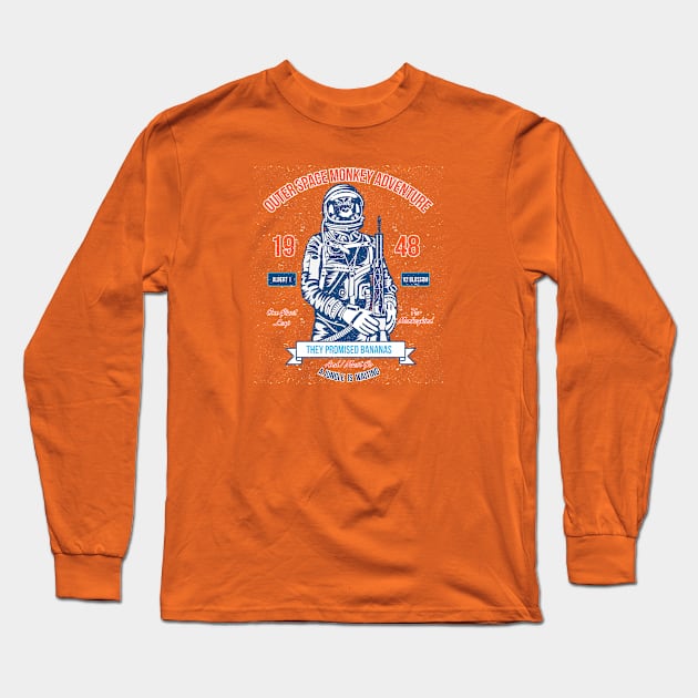 Space Monkey Astronaut T-shirt Long Sleeve T-Shirt by graphiczen